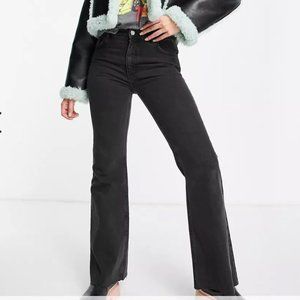 ASOS washed black flare jean